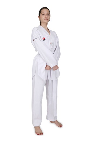 Beyaz Yaka Fitill Taekwondo Elbisesi 001
