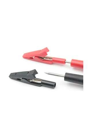 Ic-243d 2mm Banana Jak Girişli Krokodil Timsah Ağzı Siyah-kırmızı Set