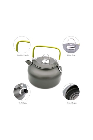 Maiyame 0.8l Alüminyum Çelik Kamp Çay/ Kahve Çayı, Hızlı Isıtma, Isı Yalıtımlı Kollü, Taşınabilir Outdoor Su Kaynakçısı Yeşil