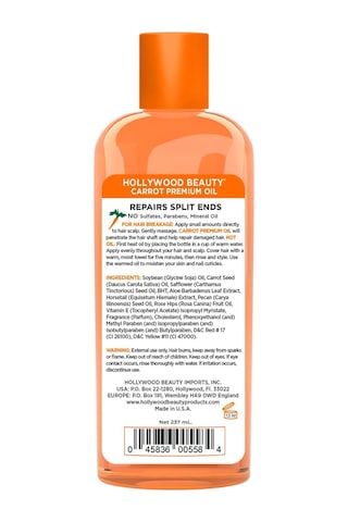 Hollywood Beauty Havuç Özlü Saç Cilt Ve Tırnak Bakım Yağı 236ml