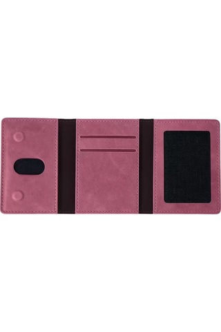 Mey İthalat Tema Magsafe Deri Kartlık - Pembe