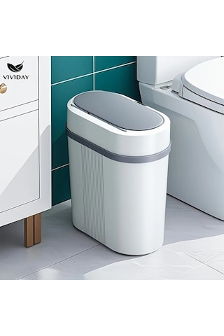 Honeybeeshop Beyaz Akilli Cop Kovasi Buyuk Kapasiteli Oturma Odasi Yatak Odasi Mutfak Icin Sensor Kapakli Yuksek Kalite 10l Siyah