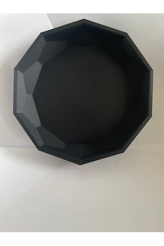 Siyah Köşeli Kase - Dekoratif Kase 15 Cm 3d Baskıdır- Sağlamdır