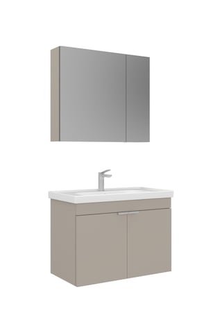 Orka Desna 80 Cm Çöl Beji Banyo Dolabı Alt Modül Lavabo Çöl Beji