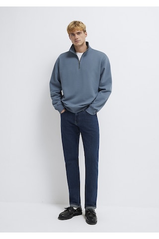 Mavi - Yarı Fermuarlı Mavi Basic Sweatshirt 0s10419-80889 Mavi