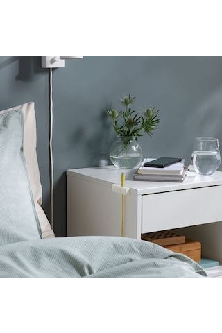 Ikea Kalkstuff Kablo Tutucu, Beyaz, 3'lü Set