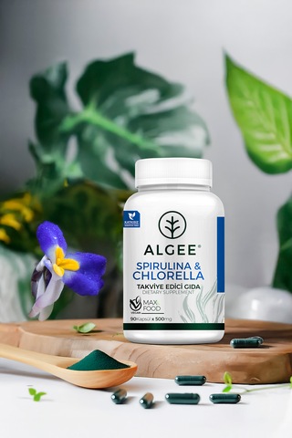 Algee Spirulina & Chlorella Kapsül 90 Adet