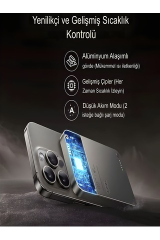 Deanb Quo Pro Aır PW-114 5000 mAh 15 W Ultra İnce Kablosuz Hızlı Şarj Powerbank Gri