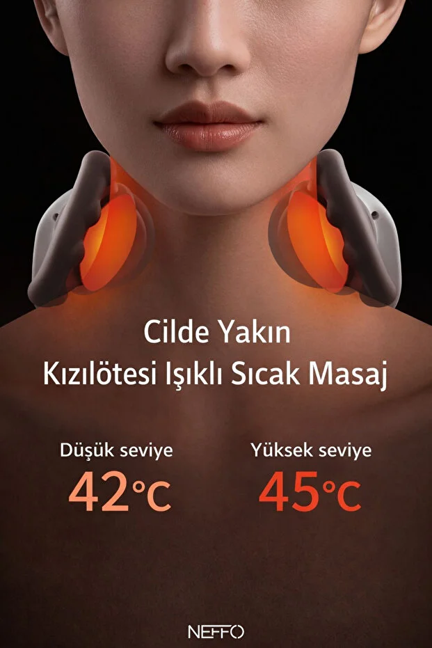 Akıllı Boyun Omuz Masaj Aleti Isıtmalı Kablosuz Ems Titreşim Masaj Cihazı Koyu Gri - Yeşil