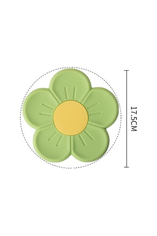 Sones 17.5cm Ev Kiraz Çiçeği Silikon Isı Yalıtım Matı Mutfak Yüksek Sıcaklığa Dayanıklı Pişirme Matı Kırmızı