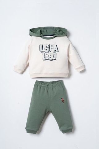 U.S. Polo Assn. Erkek Bebek Kapüşonlu Beyaz Uzun Kol Pijama Takım Usb3178-c-v2 Usb3178-c-v2