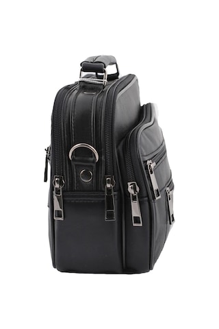 Strong Kasalı Siyah Erkek Küçük Boy El Çantası, Omuz Çantası Nyel Siyah