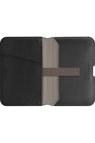 Standlı Magnetic Lyden Ds Vegan Deri Kartlık Kimlik/ehliyet/kredi Kartı Taşıyıcı Cüzdan Rfıd Koruma Black