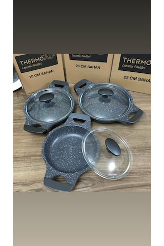 Thermoad 3 Lü Sahan Seti 18-20-22 Cm Döküm Sahan Seti