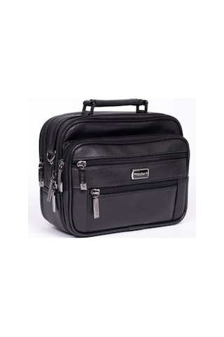 Moda Çanta Erkek Siyah Suni Deri Askılı Çanta Bu-41 Moda Bu-41