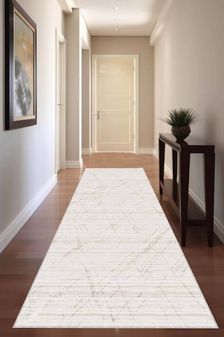 Bej Kaymaz Modern Kesme Rulo Özel Ölçülü Yolluk Ar1499n11