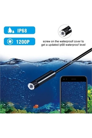 Wi-fi İle Çalışan Endoskop Yılan Kamera 10 Metre Sert Kablo 8mm