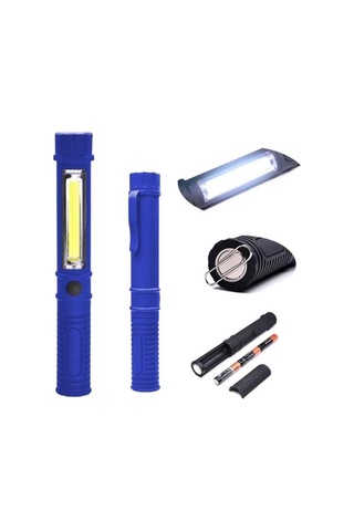 Single Sword Pilli El Feneri - Kalem Tipi Mıknatıslı Kamp Outdoor El Feneri Siyah