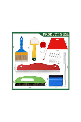 Xurunkeji Araba Kaplama Aletleri Seti Vinil Kazıyıcı Kesici Film Sileceği Vinil Spatula Plastik Sarma Aleti Cam Filmi Aletleri