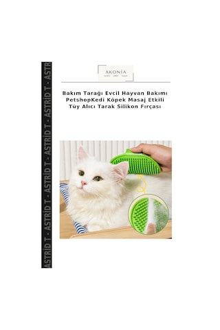 Bakım Tarağı Evcil Hayvan Bakımı Petshopkedi Köpek Masaj Etkili Tüy Alıcı Tarak Silikon Fırçası