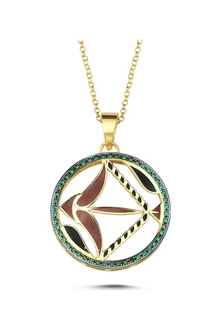 Kayra Mücevher Mineli Yay Burcu Altın Kaplama Kolye