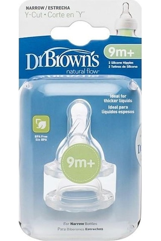 Dr.Brown'S Dar Ağız Y Kesim 9+ Silikon Biberon Emziği 2'Li
