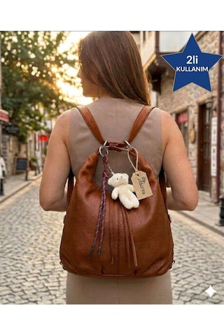 Aldorya Çok Fonksiyonlu Sırt Ve Omuz Çantası Şıklık Ve Konfor Bir Arada Taba