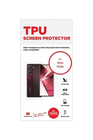 Vivo V29e Ön Arka Ve Yanlar 360 Derece Tam Kaplama Tpu Film