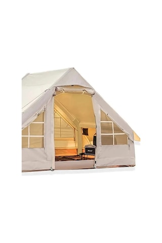 6 Kişilik 4 Mevsim Şişme Kamp Çadırı 300x210 Pompalı Set Krem