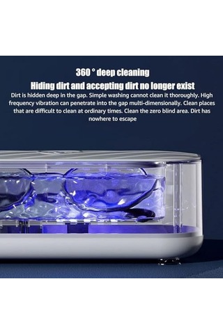 Ximistore9 Portatif Ultrasonik Temizleyici: Mücevher, Gözlük, Para, Kolye Ve Makyaj Fırçaları İçin Derinlemesine Temizlik