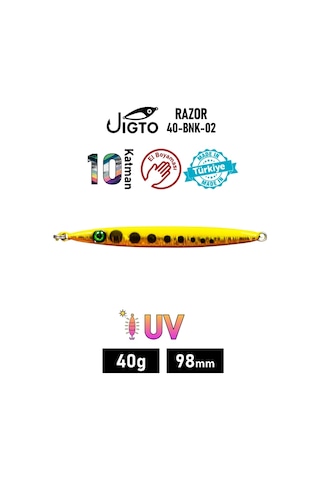 Jig, Zoka, Suni Yem, Glow Uv Metal Jig, 40gr 10cm Razor 40