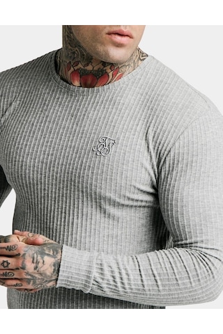 Bpm Siksilk Fırçalı Örgü Erkek Jumper Gri