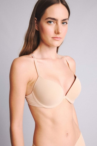 Defacto Micro Kaplı Full Push Up Balenli Tişört Bra T8478az26spbg314 Bej-bg314