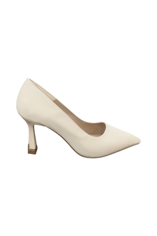 Ventes 8357707z Baskılı 8 Cm Kadeh Topuk Günlük Şık Kadın Stiletto Ayakkabı Bej