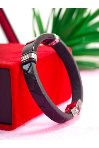 Çelik Derili Bileklik Kişiye Özel İsimli Paslanmaz Derili Çelik İsimli Bileklik 316 L Çelik Altın - Gold