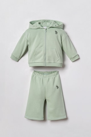 U.S. Polo Assn. Nakışlı Kız Bebek Yeşil Uzun Kol Pijama Takım Usb3246-c-v1 Usb3246-c-v1