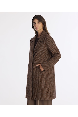 Yargıcı Regular Ceket Yaka Uzun Kol Palto 25kkpl5009x 003 Kahverengi