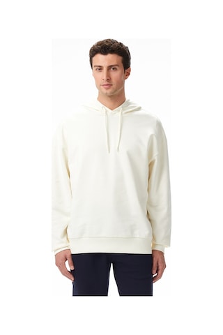 Nautica Erkek Krem Oversize Kapüşonlu Sweatshirt Desenli K57071t Krem
