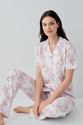 Arnetta Kadın Krem Gömlek Pijama Takım Ar3626-s-v1 Pembe