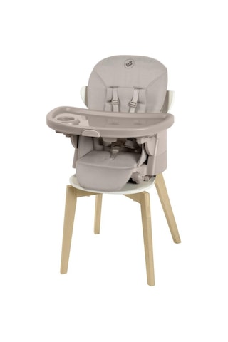 Maxi-Cosi Minla Plus 6'sı Bir Arada Ahşap Görünümlü 4 Tekerlekli Mama Sandalyesi Beige