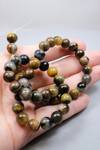 Sanatın Ve Doğanın Mükemmel Tuvali: Parlak Picasso Jasper Küre Kesim 8mm Dizi Çok Renkli