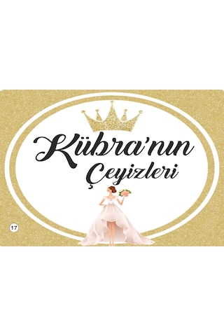 Zemzemreklam 12 Adet Resimli Kişiye Özel Çeyiz Kolisi Etiketi
