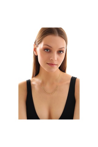 925 Ayar Gümüş Sallantlı Tamtur Kolye Altın