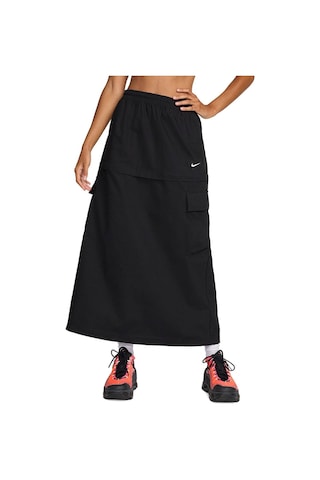 Nike Sportswear Woven Cargo 2n 1 Loose Fit Midi Skirt Kadın Bol Kesim Dokuma Kargo Uzun Ve Mini Etek Siyah