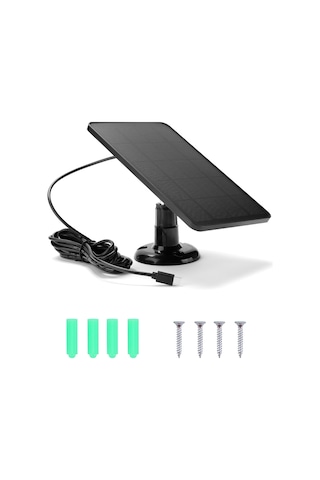 Hfambition Beyaz Ip6 Su Geçirmez 10w 5v Monokristal Güneş Paneli, Güvenlik Kamerası Ve Zil İçin Düşük Tüketimli Type-c Güneş Şarj Cihazı