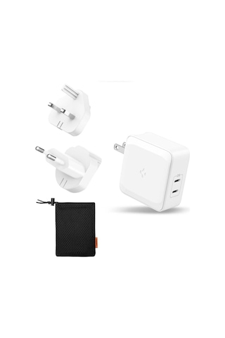 Spigen 45w Usb-c Güç Adaptörü 2 Port Akım Korumalı 20w/45w Şarj Cihazı Pe2010 White - Ach02613