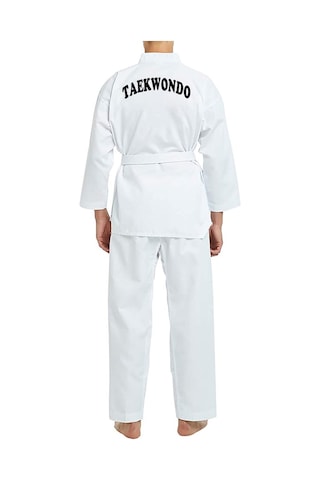 Dizispor Top Glory Fitilli Beyaz Yaka Baskılı Taekwondo Elbisesi Dobok Beyaz