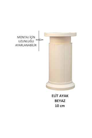 Elit Ayak, 10 Cm Beyaz Baza, Yatak, Koltuk, Masa, Kanepe Ayağı Beyaz