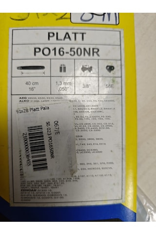 91x28 Platt Pala 40 Cm 1,3 Mm 3/8 28 Diş