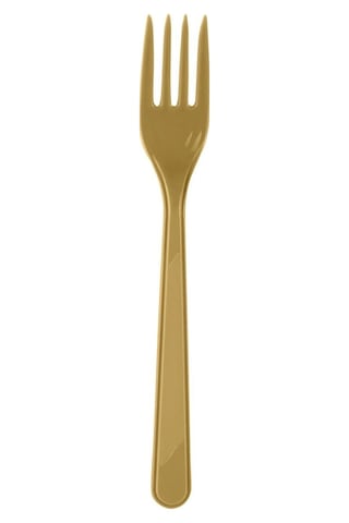 Çatal Plastik Çatal 25 Adet Altın Renk Altın